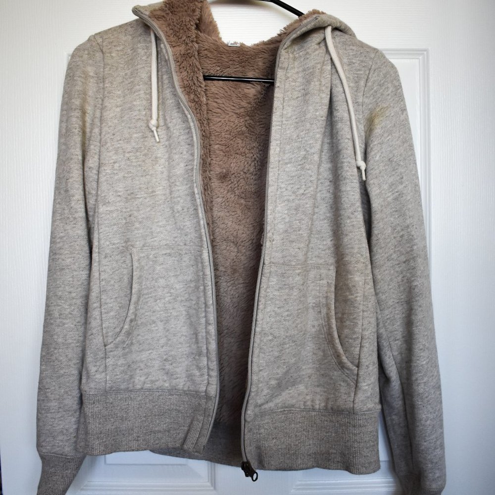 Uniqlo Fur Trimmed Zip Up Hoodie XS
